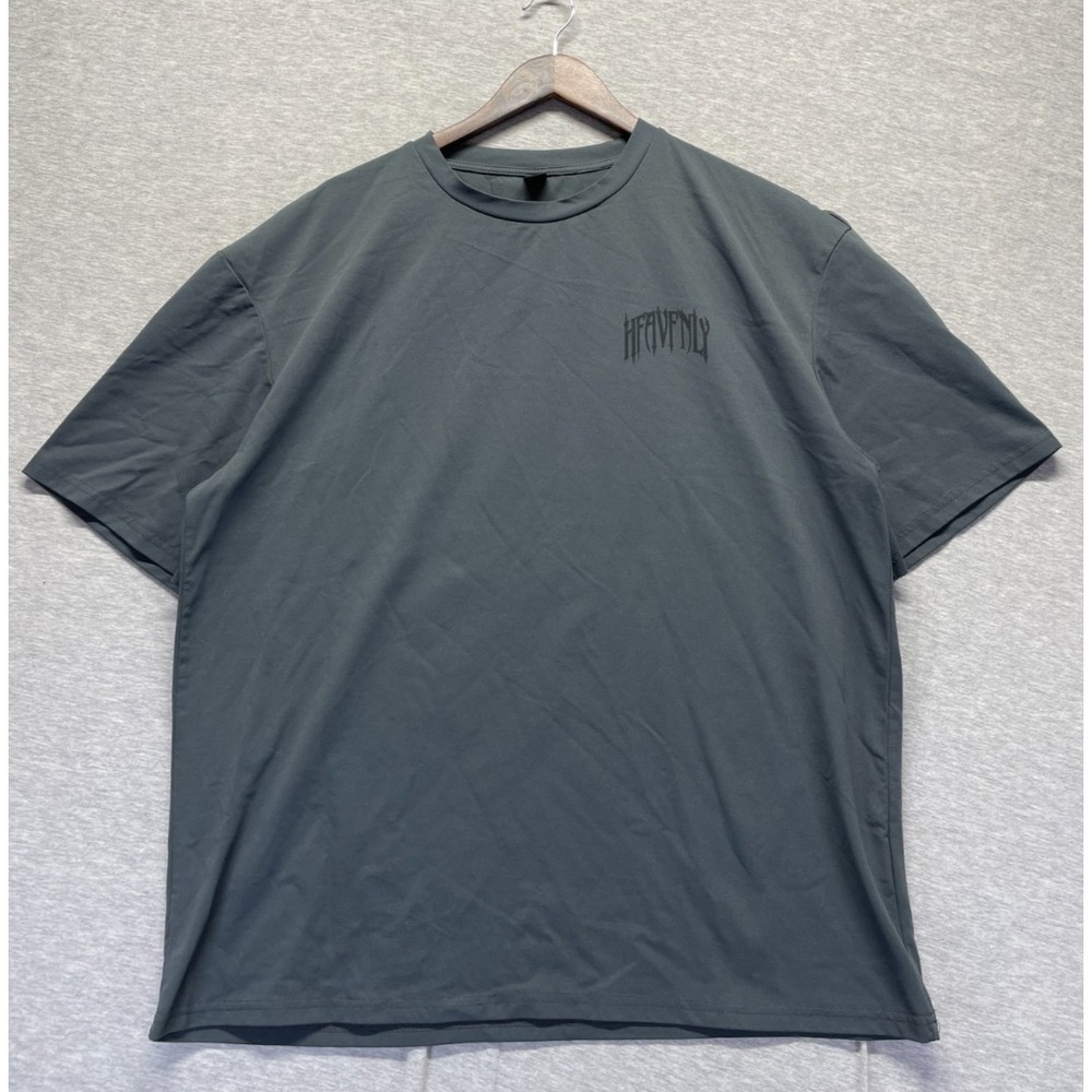 Shein Manfinity T Shirt Mens 2XL Charcoal Gray Graphic Heavenly Praying Hands